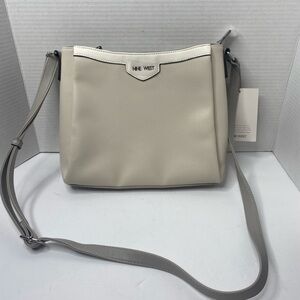 Nine West Taupe-Cream Crossbody Bag